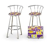 2 Los Angeles Lakers Basketball Chrome Swivel Bar Stool Barstools