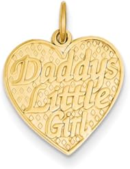 14K Yellow Gold Daddys Little Girl Charm Pendant 21mmx16mm