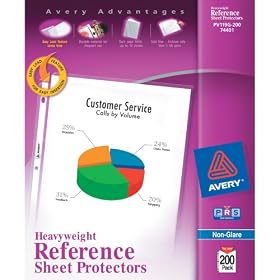 Avery Top Loading Non-Glare Poly Sheet Protectors 200 Count (74401)