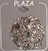 Simulated Jades Ivory Pearl on Crystals on Sterling Silver Plated Gita Brooch Pin for...