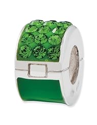 Sterling Silver Refletions Green Swarovski Elements Bead