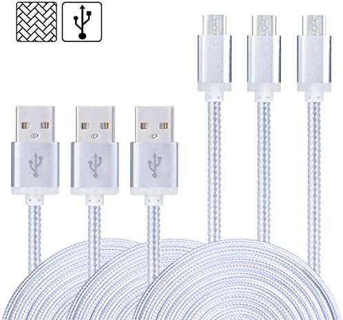 Micro Cable, AiGoo [3-Pack] Premium 6FT Nylon Fabric Braided High Speed USB 2.0 A Male to Micro B Data Sync &amp; Charger Cable for Samsung Galaxy S7 Edge, S6 Edge, HTC, Motorola, LG, Sony, Nokia and More