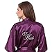 Joytton Women's Satin Kimono Robe with Embroidered Bride Short