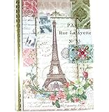 Punch Studio Journal Voyage &agrave; Paris Jeweled Brooch Embellished Gold Foil Arts Collection Diary