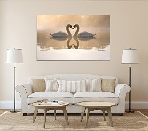 Fit You Canik163 Box Canvas Print Artwork Stretched Gallery Wrapped Wall Art Painting Poster Hanging Original Decorative Modern Home &Amp; Living Decor Bird Lake Swans Couple
