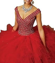 V-neck Crystals Crystal Pageant Dress/Quinceanera Dress 