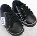Baby Boy or Girl, 0-6 Months, New Born, Black Shoes Booties Slippers with Laces