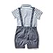 Baby Boy's Bowtie Gentleman Romper Jumpsuit Overalls Stripe Rompers Sets
