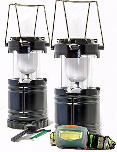 CAMPING LANTERN ULTIMATE PACK | Includes 2x Lumen LED Lanterns + Headlamp + Fire Starter | Great for any outdoor activities or gift | Backpacking, Hiking, Fishing, &amp; Outdoor Lighting Camping Equipment