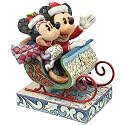 Mickey Mouse - Mickey and Minnie in Sleigh Figurine - Old Fashioned Sleigh Ride - Jim Shore