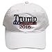Unisex C104 Donald Trump with Flag Cotton Baseball Cap White