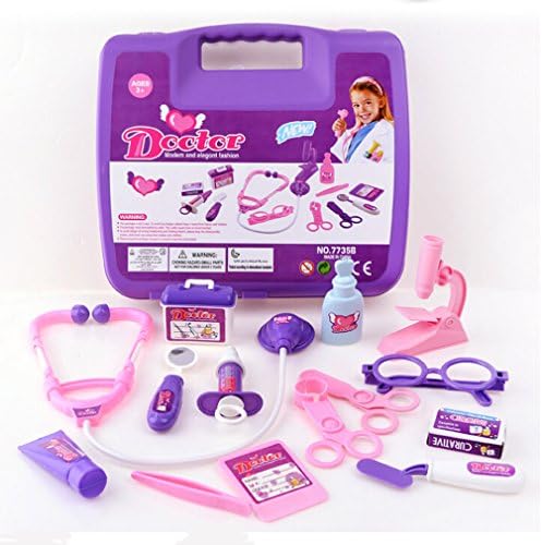NAJIA Learning Knowledge Pretend &amp; Play Doctor Set Medical Kit,Purple