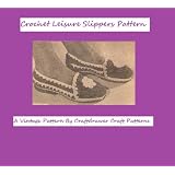 Crochet a Pair of Women's Leisure Slippers - A Vintage Pair of Crochet Slippers Pattern ~ Craftdrawer Craft...