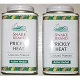Snake Brand Prickly Heat Cooling Powder, 2-pack