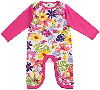 Oissie Baby Girls Newborn Flowers Prints Raglan Romper 9M Red