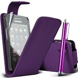 from Supergets Supergets Samsung Galaxy Ace S5830 Premium Purple Top Flip Leather Case with Touch Screen Stylus And Includes Screen Protector And Polishing Cloth