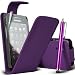 Supergets Samsung Galaxy Ace S5830 Premium Purple Top Flip Leather Case with Touch Screen Stylus And Includes Screen Protector And Polishing Cloth...