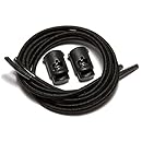 iBungee Stretch Laces (30-Inch, Black Laces with Black Race Lock)