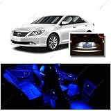Ameritree Blue LED Lights Interior Package   White LED License Plate Kit for Toyota Camry with Sunroof 2012-2014 (9Pcs)