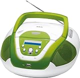 Produkt-Bild: AEG SR 4339 Tragbares Stereo Radio (LC-Display, CD/MP3-Player, 60 Watt PMPO, USB 2.0) wei&szlig;/gr&uuml;n