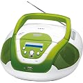 AEG SR 4339 Tragbares Stereo Radio (LC-Display, CD/MP3-Player, 60 Watt PMPO, USB 2.0) wei�/gr�n