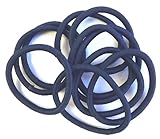 Bling Online 10pc Endless Snag Free 4.5cm Hair Elastics. (Navy Blue.)