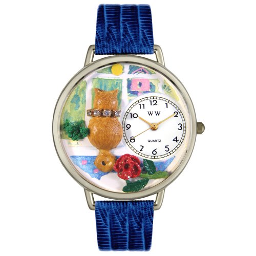 Whimsical Watches Unisex U0120001 Aristo Cat Royal Blue Leather Watch
