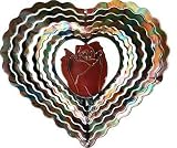 Kaleidoscope Heart Rose Pink Wind Spinner