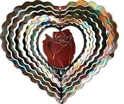 Kaleidoscope Heart Rose Pink Wind Spinner