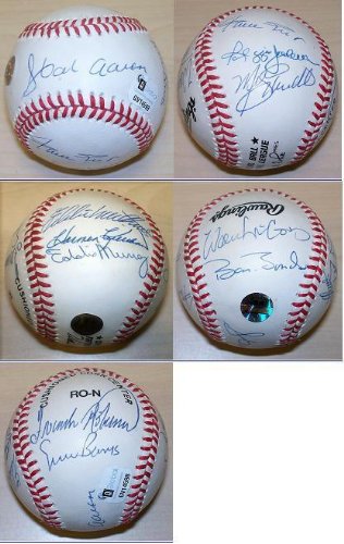 Autographed 500 Home Run Club Baseball, with 11 Signatures