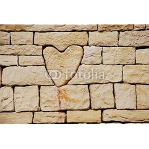 Wallmonkeys Peel and Stick Wall Decals - Stone Heart - Removable Graphic Wallmonkeys Peel and Stick Wall Decals - Stone Heart - Removable Graphic