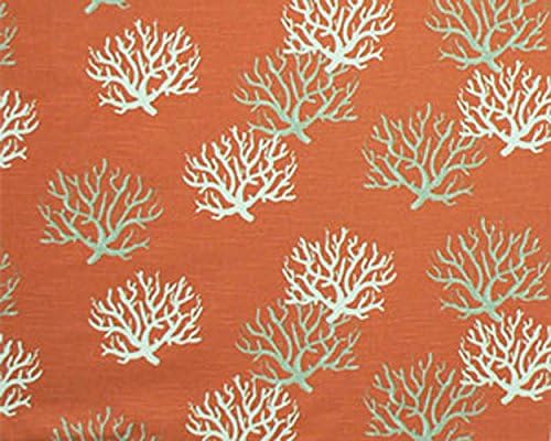 Fabric Shower Curtain - ISADELLA SALMON - 72" Width x (72", 74", 78", 84", 90", 96") Length