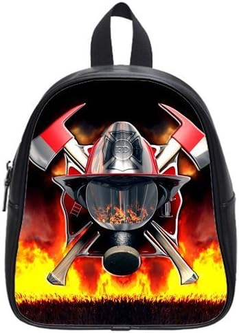 JDSitem Cool Fire Flames Axes Design Fire Fighter Firefighter Fireman Size S Backpack School Bag Satchel