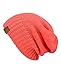 NYFASHION101 Exclusive Two Way Cuff & Slouch Warm Knit Ribbed Beanie, Coral