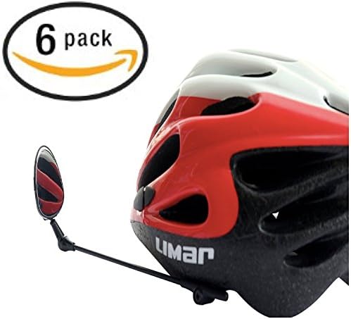 Bike Mirror For Helmet - Adjustable Helmet Mirror With Crystal Clear View - From Life On Bicycle - 6 Pack