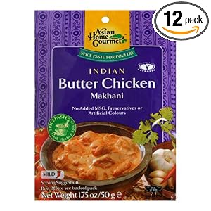 Asian Home Gourmet, Indian Spice Butter Chicken Paste, 1.75-Ounce Pouch (Pack of 12) by Asian Home Gourmet