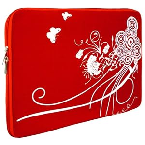 13.3 inch Crimson Red Progressive Circlet Netbook Notebook Laptop Sleeve Bag Carrying Case for Apple Macbook, Acer, ASUS, Dell, HP, Sony