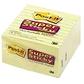 3M Post-it 4 x 4 Inch Canary Yellow Super-Sticky Ruled Notes, 90 Sheets 6 Pack (660-6SSCY)