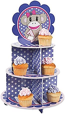 Miss Sock Monkey Cupcake 1 Stand