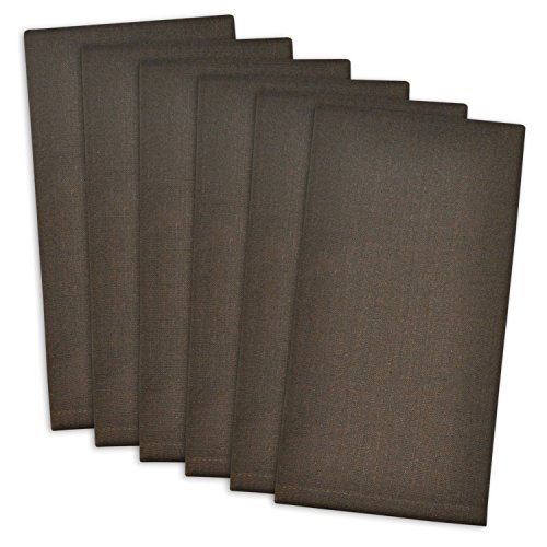DII 100% Cotton, Oversized Basic Everyday 20x 20" Napkin, Set of 6, Dark Brown