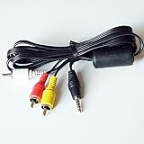 3.5 mm to 3 RCA AV Camcorder Video Cable for Sony JVC and More Camcorders