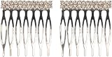 Caravan Decorated Comb Double Line of Swarovski Crystal Stones in Pair
