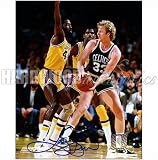 LARRY BIRD AUTO 8x10 vs 'WORTHY' - Autographed NBA Photos