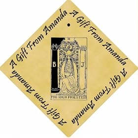 Gift Boxed Pack of 48 PERSONALISED Parchment 6cm Square Gift Tags Tarot The High Priestess