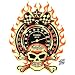 Retro Full Throttle Flamin' Skull Hot Rod/Muscle Car Sticker by Vince Ray