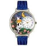 Whimsical Watches Unisex U0120009 Cats Night Out Royal Blue Leather Watch