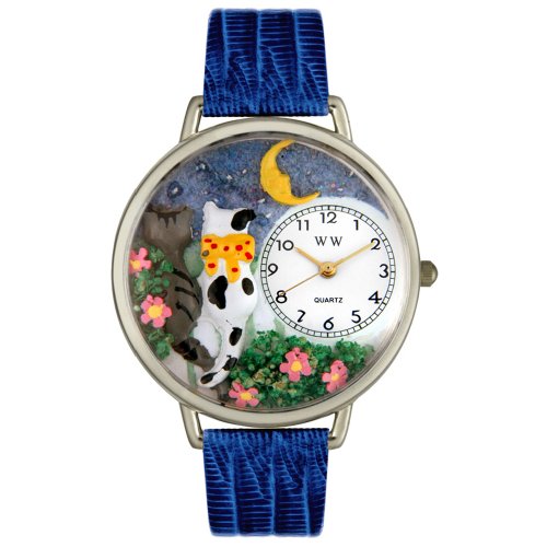 Whimsical Watches Unisex U0120009 Cats Night Out Royal Blue Leather Watch