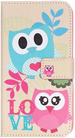 LG K10 Case, LG Premier LTE L62VL L61AL Case, Jamesay [Kickstand] Premium PU Leather Wallet Flip Cover Card Slots Pockets &amp; Stand For LG K10- 2 Blue Pink Owl