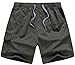 Generic Men's Loose Stay-Tucked Twill Drawstring Shorts