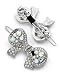 2 Sparkling Aurora Borealis Crystal Metal Snap Ribbon Shaped Hair Clips